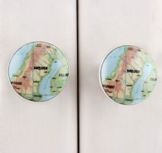 Sweden Map Flat Ceramic Dresser Knob